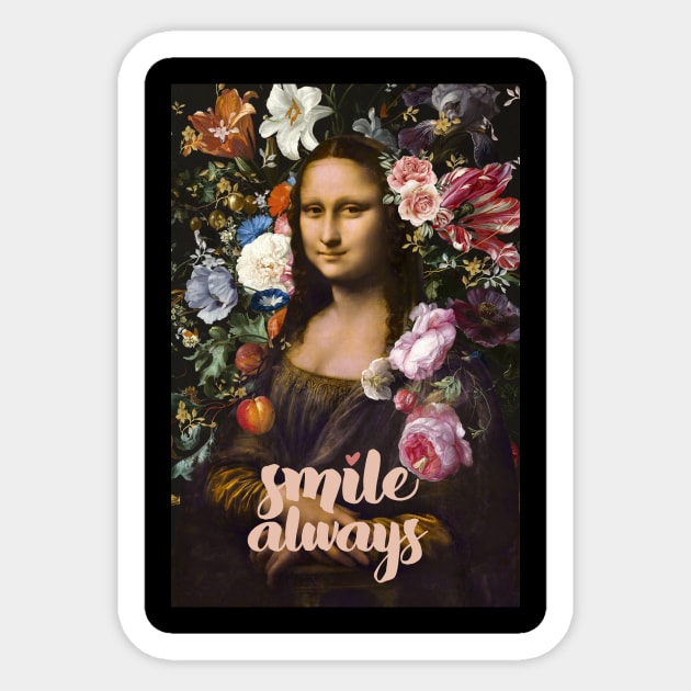 Smile Always, Mona Lisa Sticker by amini54